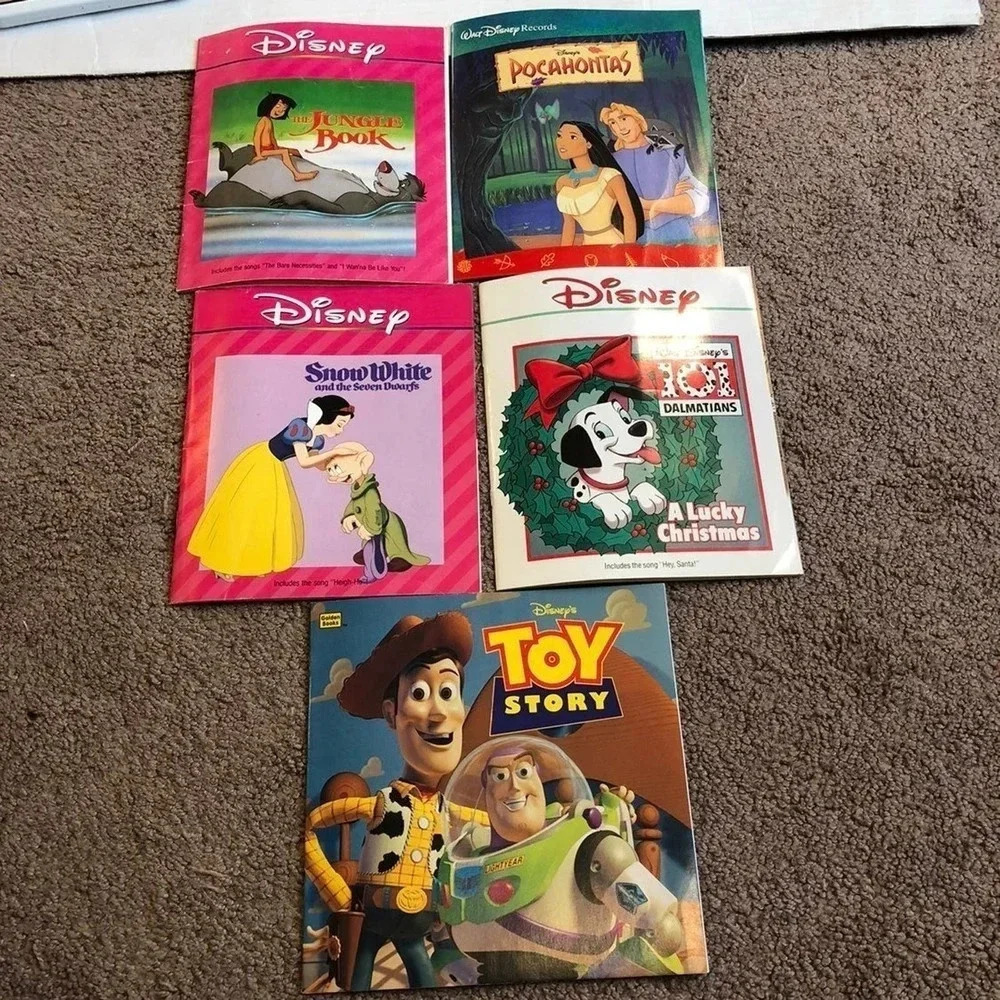 5 Pieces lot of Disney Story Kid Bed time Story Fun Books